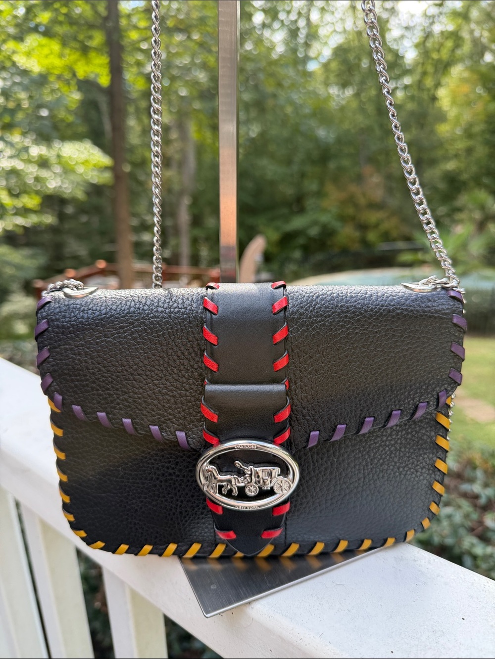 Coach Georgie Crossbody Bag in Contrast Whipstitch Black Multi (Style C5791